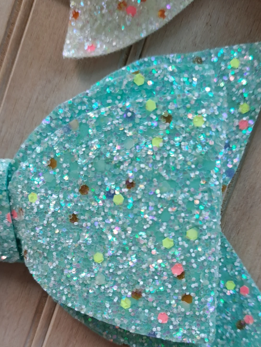 Girls Glitter Sparkle Hair Bow Clip Lot Aqua White Pink Oversized Bows Dressy
